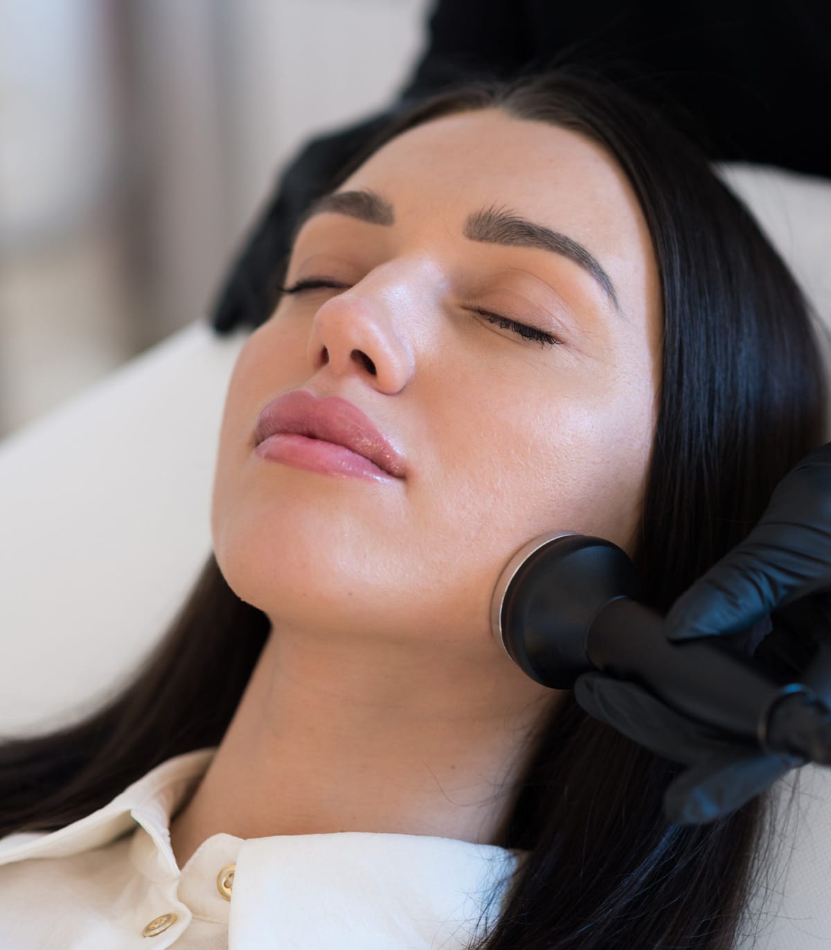 a woman taking a selfie