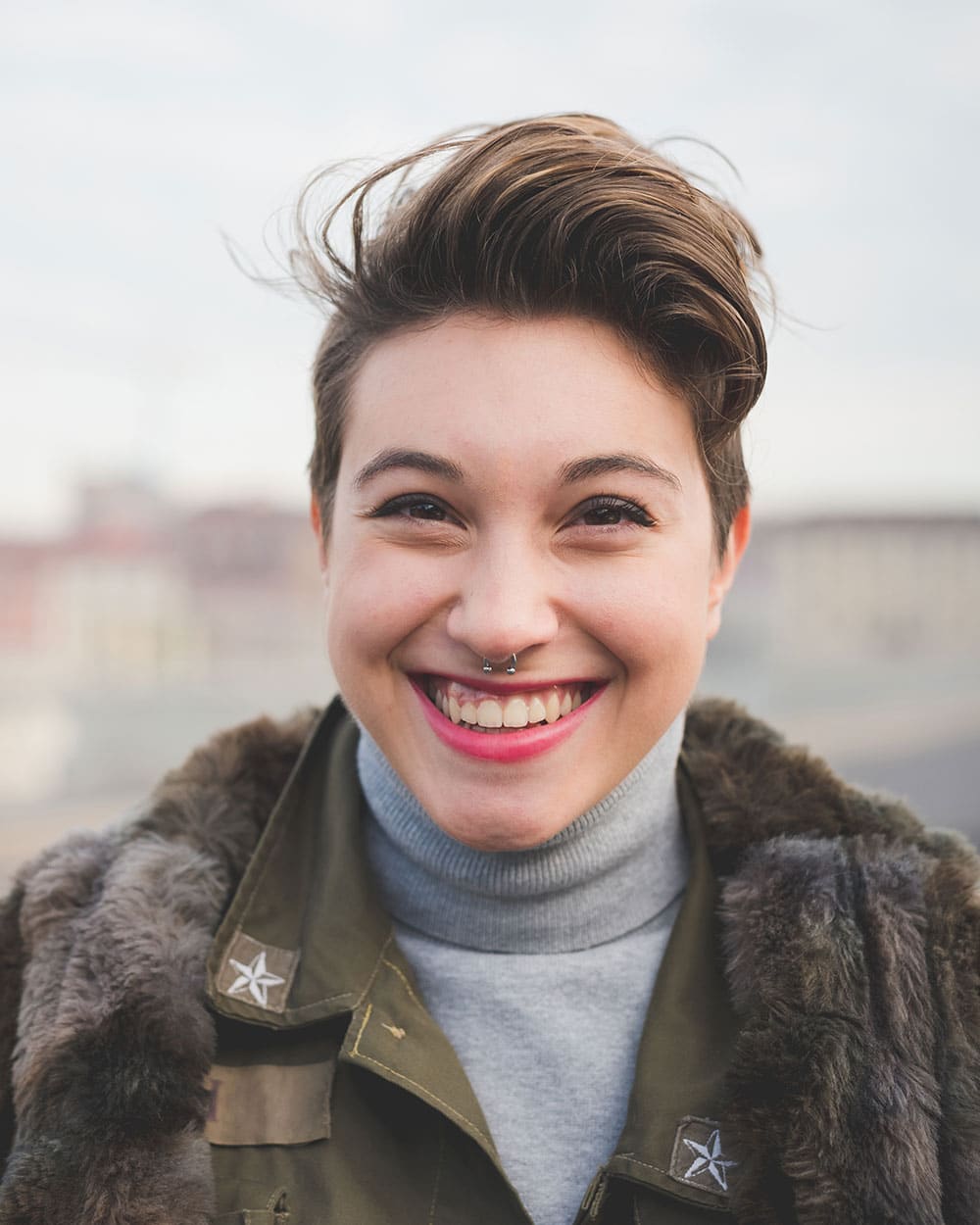 a person smiling for the camera