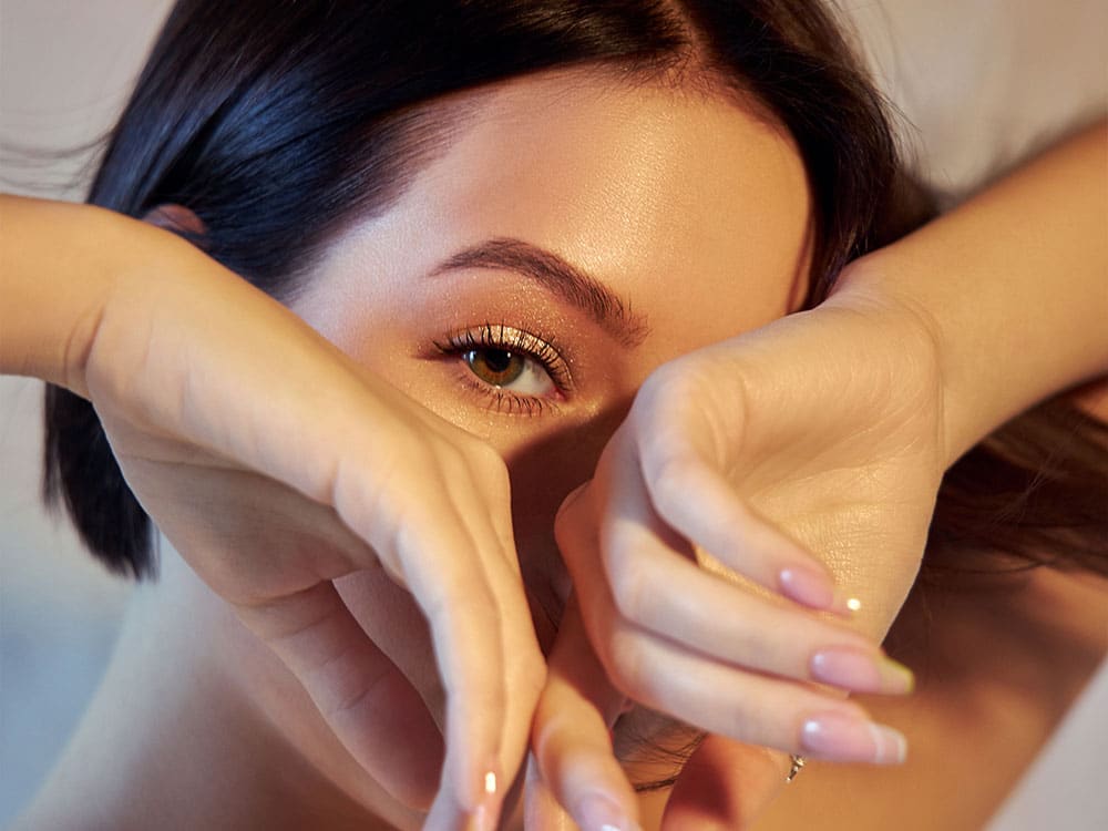 a woman taking a selfie